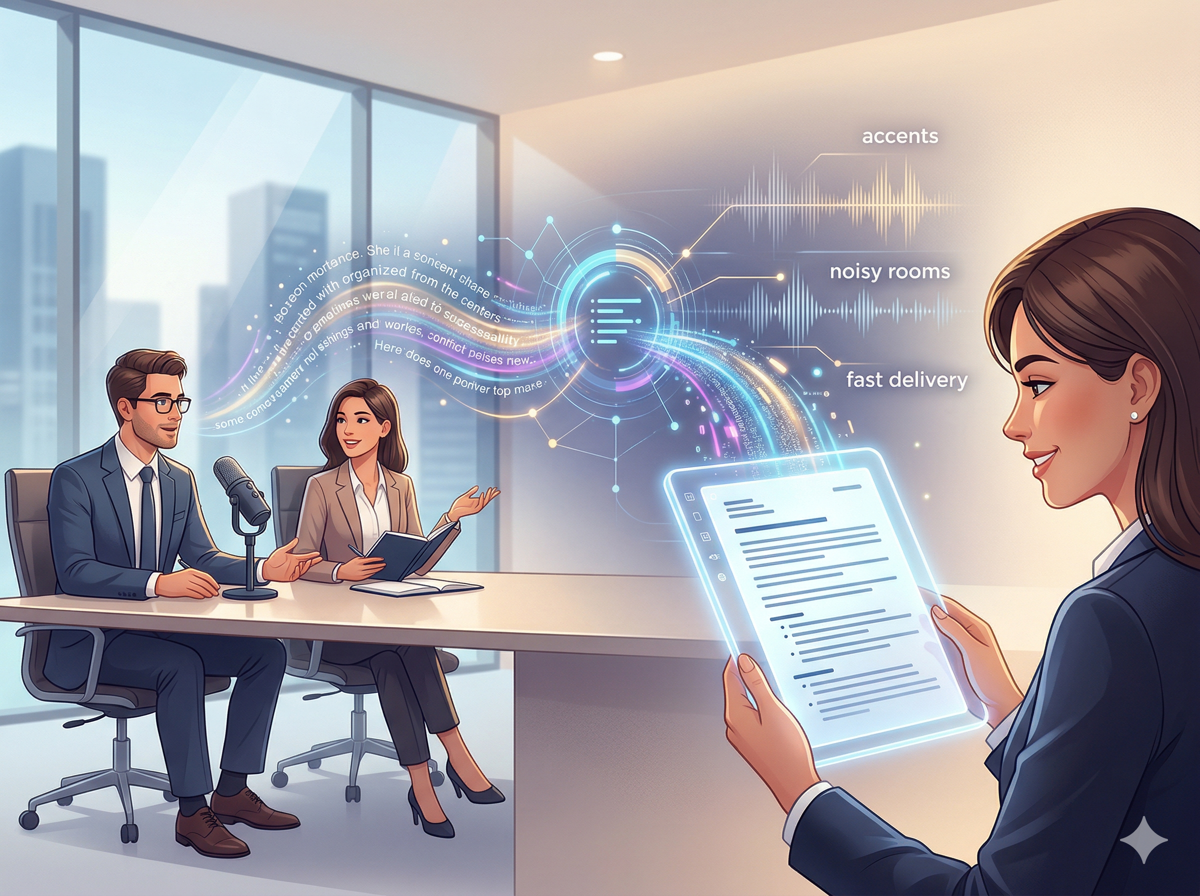 AI speech-to-text producing a clean, professional TikTok transcript suitable for clients, editors, and accurate quotes.